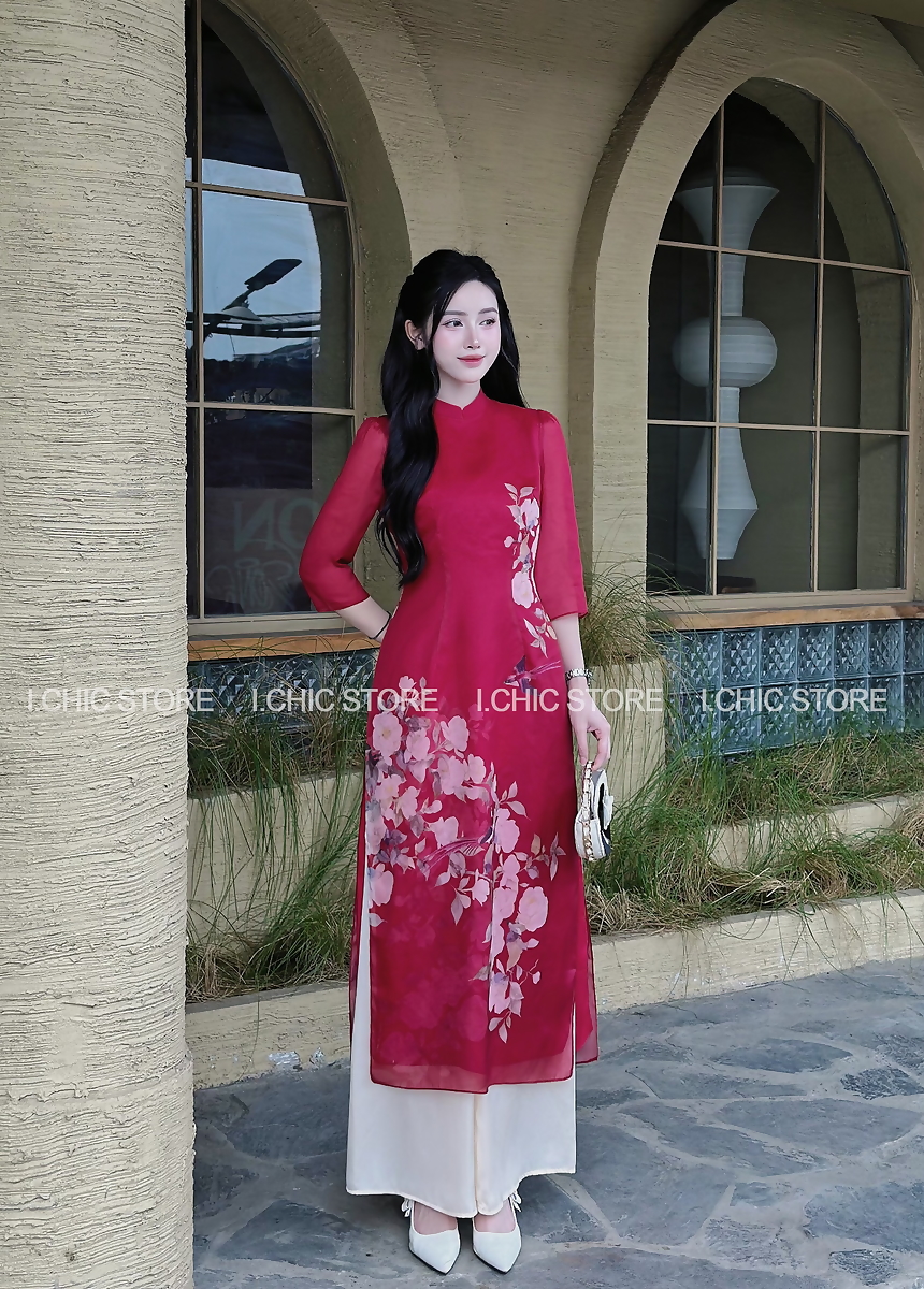 Áo Dài Thảo Tâm Đỏ